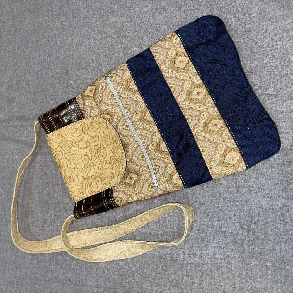 Elegant Multicolor Women's Woven, Denim Hobo Festival Shoulder Bag